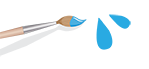 image of blue paint and brush
