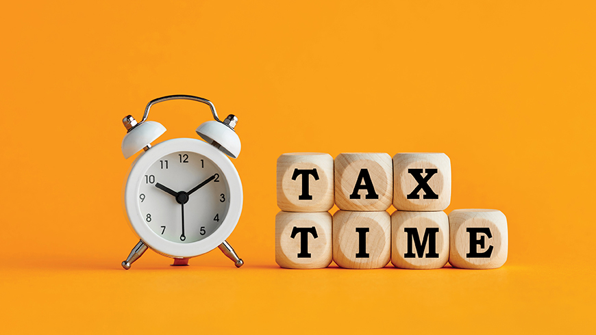 Tax Time and image of clock